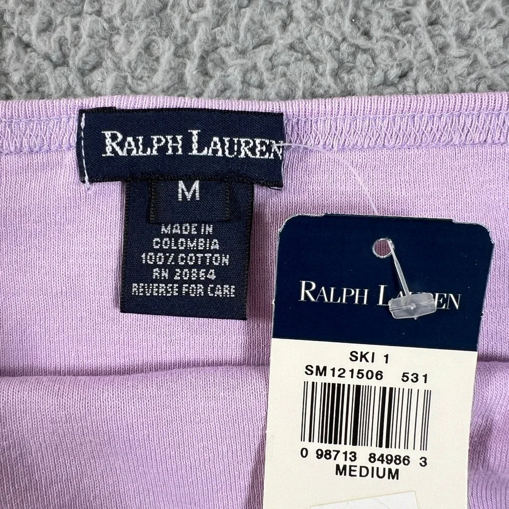 Ralph‎ Lauren Camisole Girls Medium Purple Cotton Ribbed Logo Tank Top VTG NWT